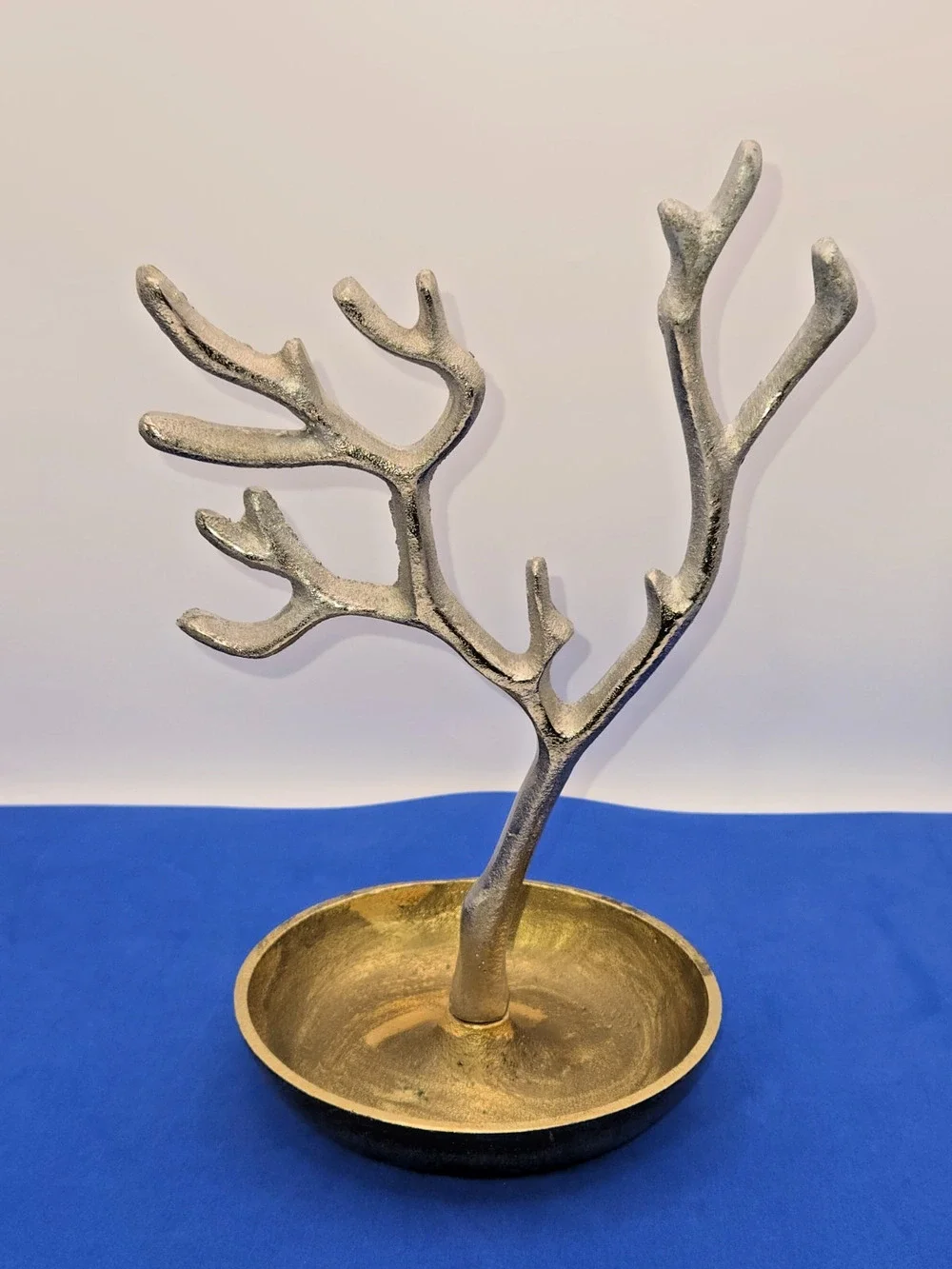 Gold Antler Jewelry Tree Organizer Ring Holder Tray Deer Antlers Decor